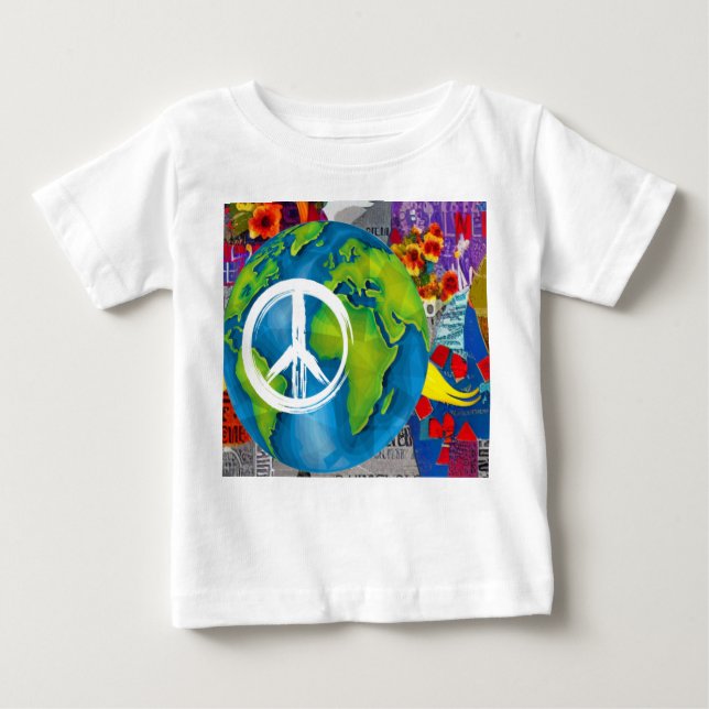 Camiseta del bebé por la paz mundial (Anverso)