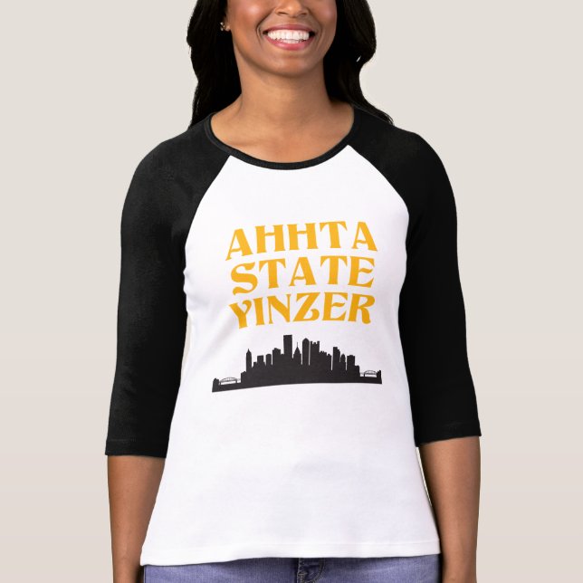 Camiseta del béisbol de las mujeres de Yinzer del (Anverso)