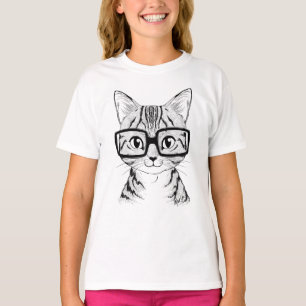 Camiseta del béisbol del chica Nerdy dibujado man