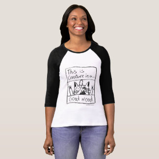 Camiseta del béisbol del gato de la criatura