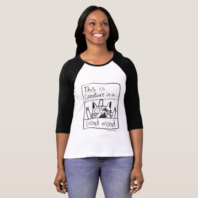 Camiseta del béisbol del gato de la criatura (Anverso completo)