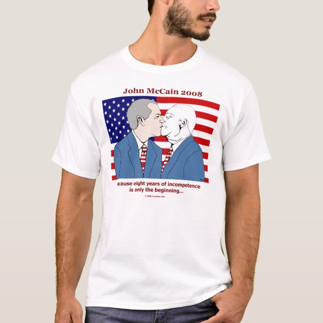 Camiseta del beso de Bush-McCain (Anverso)