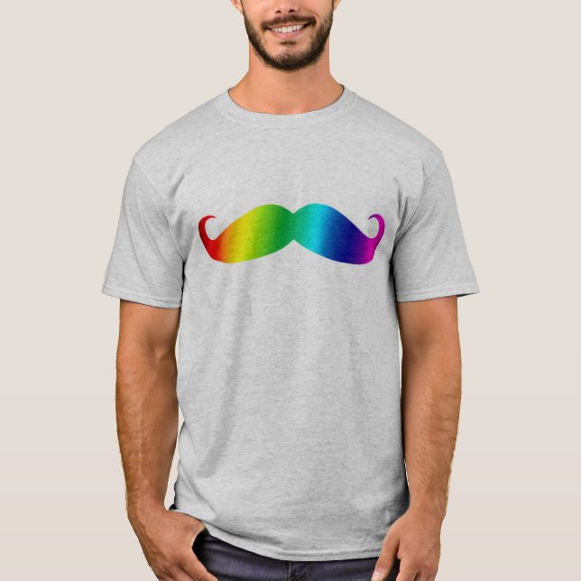 Camiseta del bigote del arco iris (Anverso)