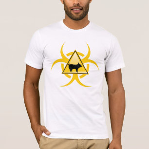 Camiseta del Biohazard de la gripe de los cerdos