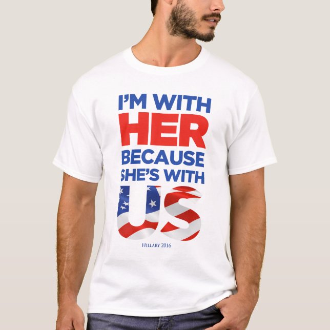 Camiseta del blanco/de la luz de Hillary 2016 (Anverso)