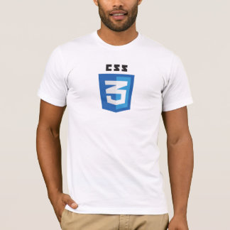 Camiseta del blanco del logotipo CSS3
