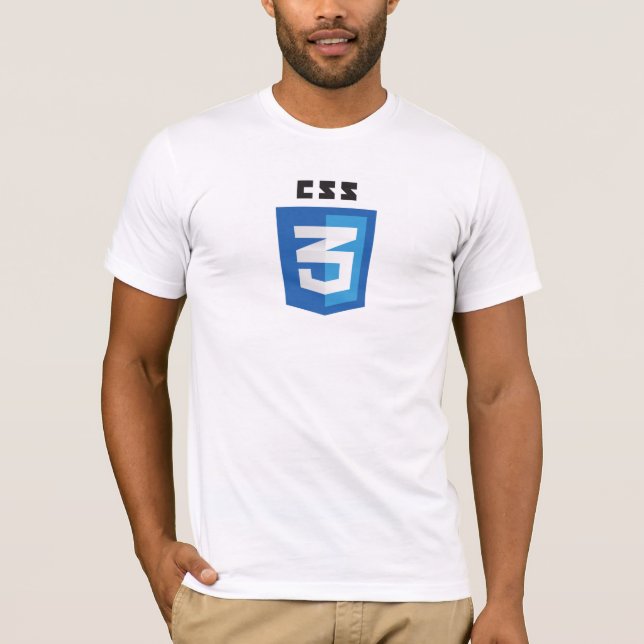 Camiseta del blanco del logotipo CSS3 (Anverso)
