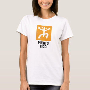 Camiseta del blanco del símbolo de Taino Coquí del