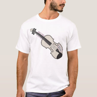 Camiseta del blanco del violín del MES del