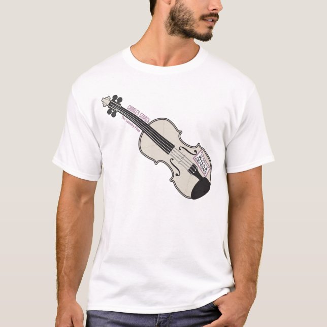 Camiseta del blanco del violín del MES del (Anverso)