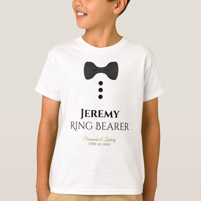Camiseta del Boda de los zapatos negros del anillo (Anverso)