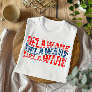 Camiseta del Boho Rojo y Azul de Delaware