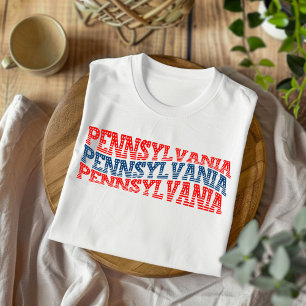 Camiseta del Boho Rojo y Azul de Pensilvania Patri