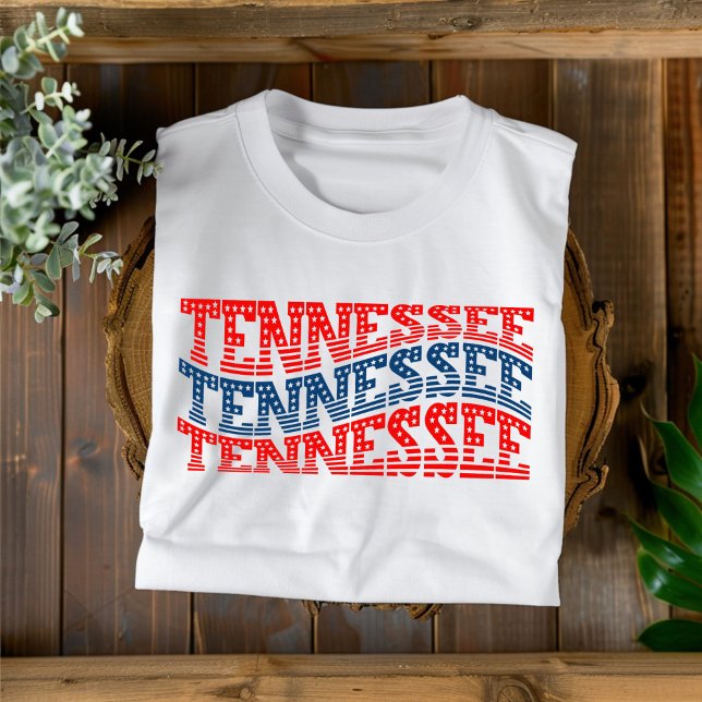 Camiseta del Boho Rojo y Azul Patriótico Tennessee (Subido por el creador)