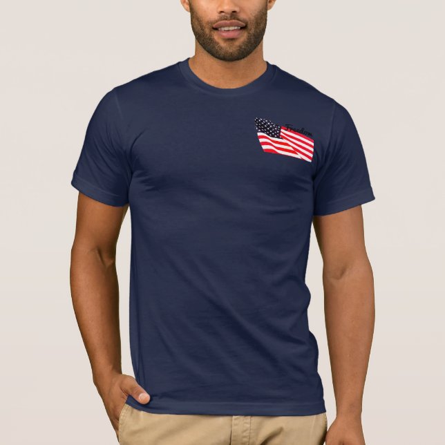 Camiseta del bolsillo de la bandera de la libertad (Anverso)