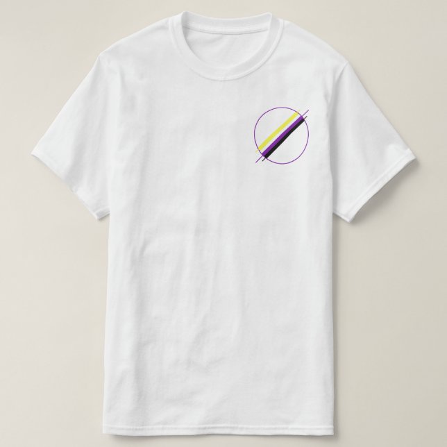Camiseta del bolsillo del orgullo de Nonbinary (Diseño del anverso)