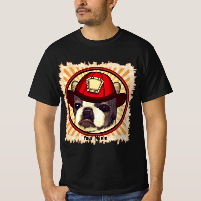 Camiseta del bombero de Boston Terrier (Anverso)