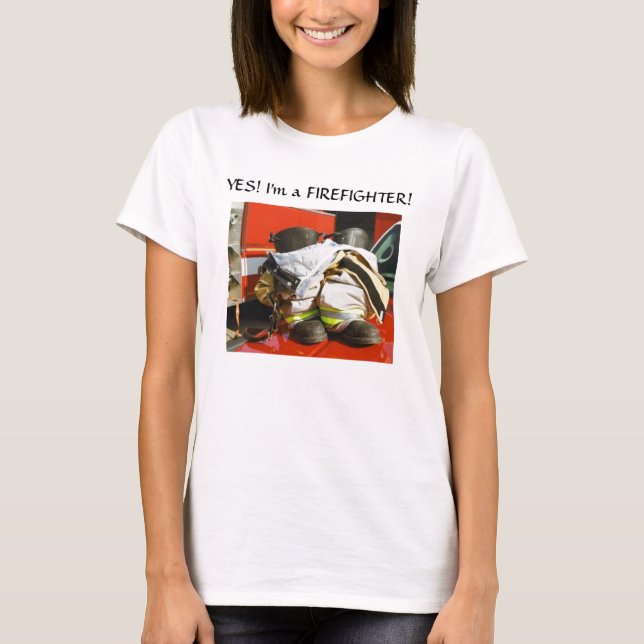 Camiseta del bombero de la mujer (Anverso)