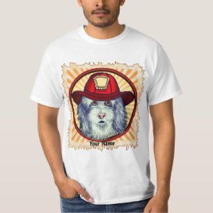 Camiseta del bombero del perro