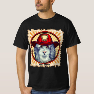 Camiseta del bombero del perro