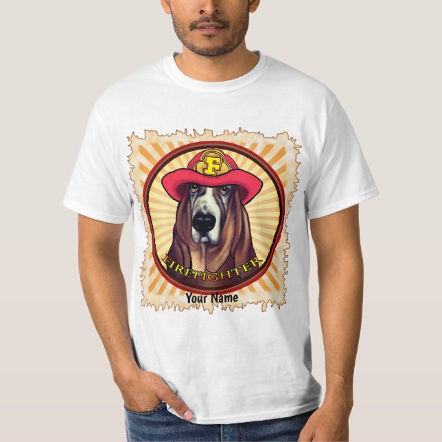 Camiseta del bombero del perro de perro de perro d (Anverso)
