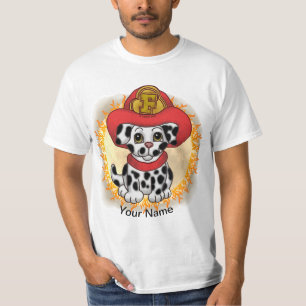 Camiseta del bombero del perro del cachorro