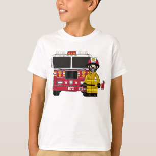 Camiseta del bombero y de bomberos del coche