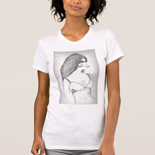 camiseta del bosquejo de la moda del modelo 70s