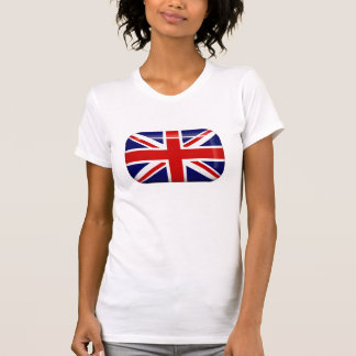 Camiseta del botón de la bandera de Reino Unido