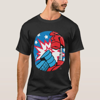 Camiseta del botón de la campaña de Rockem Sockem