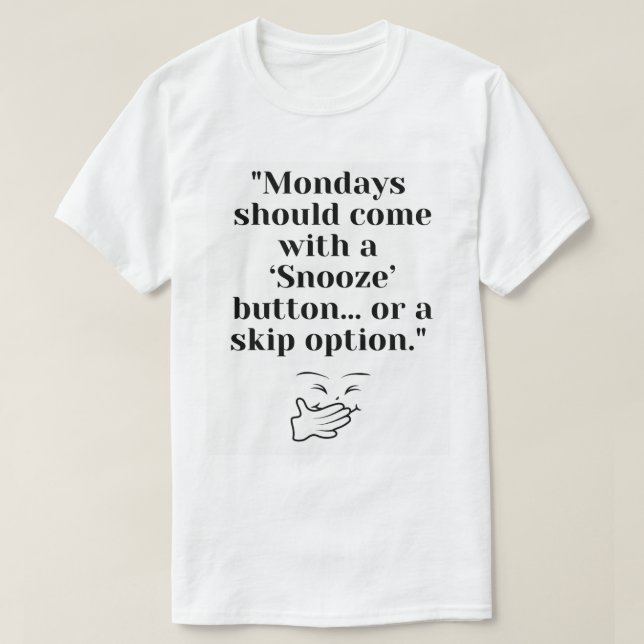 Camiseta del botón de sorbete del lunes divertido  (Diseño del anverso)