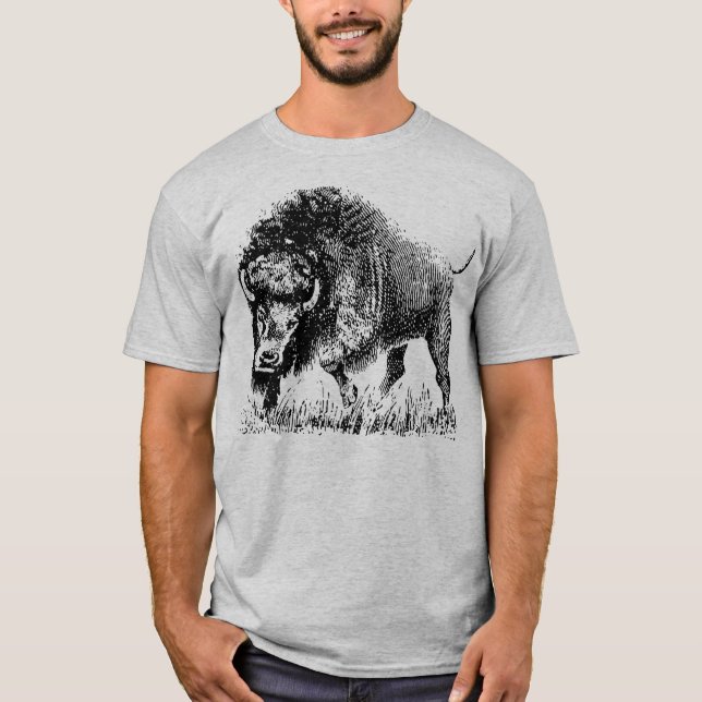 Camiseta del búfalo, hombres grises (Anverso)