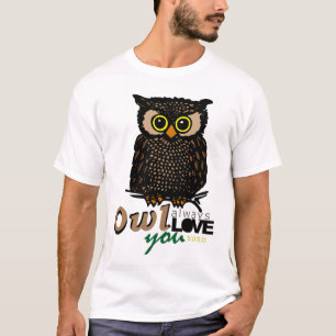Camiseta Del BÚHO AMOR siempre usted XOXO