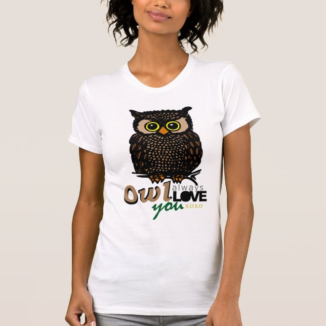 Camiseta Del BÚHO AMOR siempre usted XOXO (Anverso)