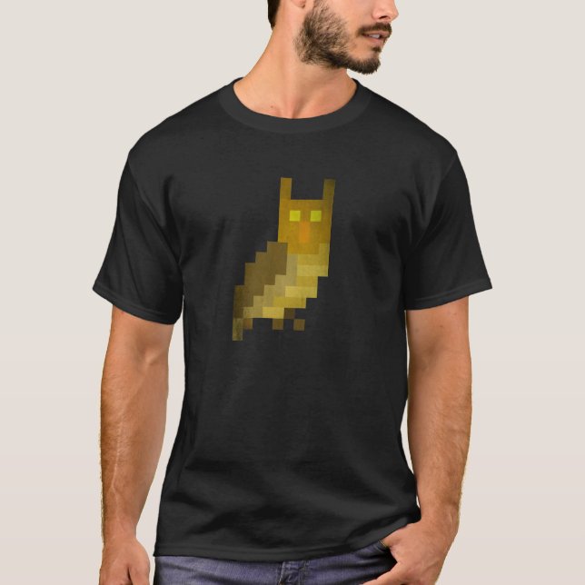 Camiseta del búho del pixel (Anverso)