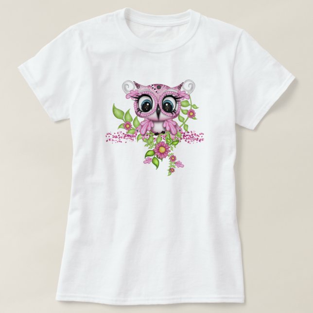Camiseta del búho elegante (Diseño del anverso)