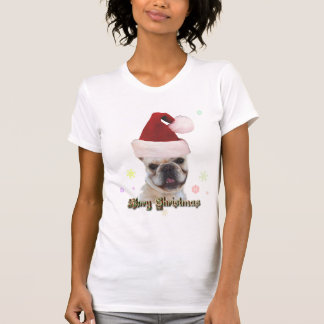 Camiseta del bulldog francés del navidad