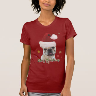 Camiseta del bulldog francés del navidad