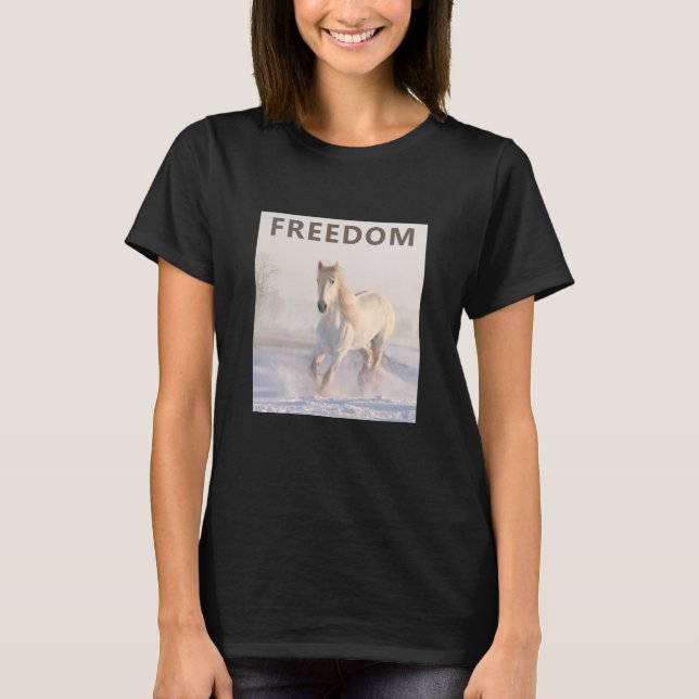 Camiseta del caballo de la libertad (oscuro) (Anverso)