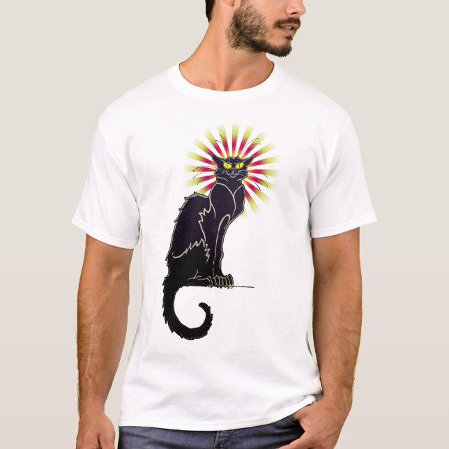 Camiseta del cabaret del gato negro del vintage (Anverso)