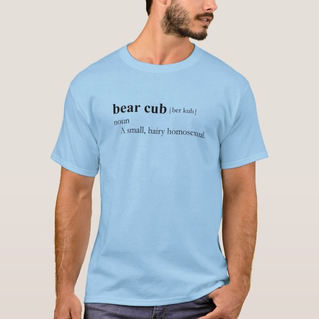 CAMISETA del CACHORRO de OSO/camiseta gay del (Anverso)