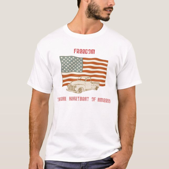 Camiseta del camión de la bandera americana (Anverso)