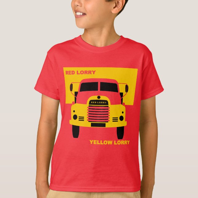 Camiseta del Camión Rojo Retro Camión Amarillo (Anverso)