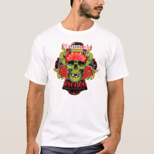 Camiseta Del "camiseta negra superior de encargo cráneo del