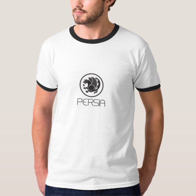 Camiseta del campanero de Persia, blanco/negro (Anverso)