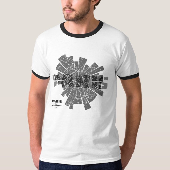 Camiseta del campanero del mapa de París (Anverso)