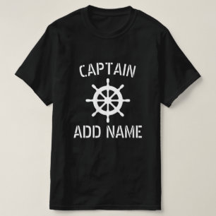 Camiseta del capitán del barco negro con el logo d