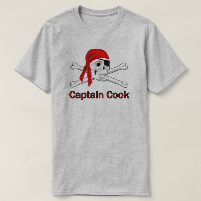 Camiseta del capitán del pirata Cook Gray (Diseño del anverso)