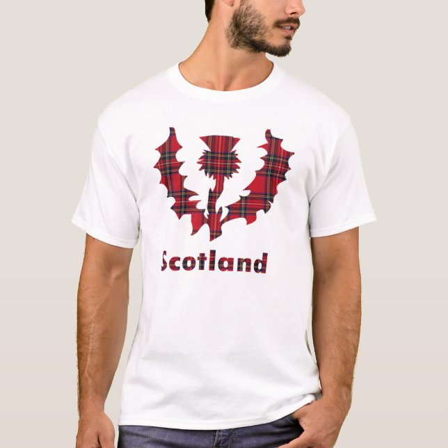 Camiseta del cardo del tartán (Anverso)