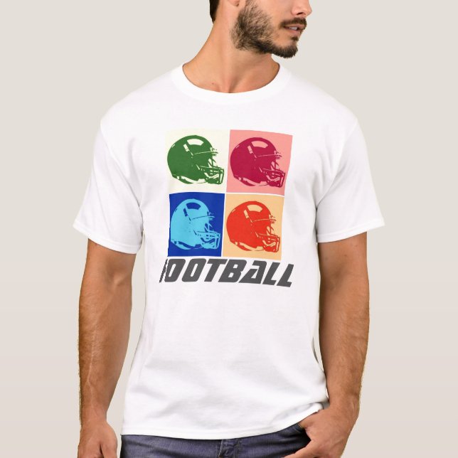 Camiseta del casco de fútbol de arte pop - Deporte (Anverso)